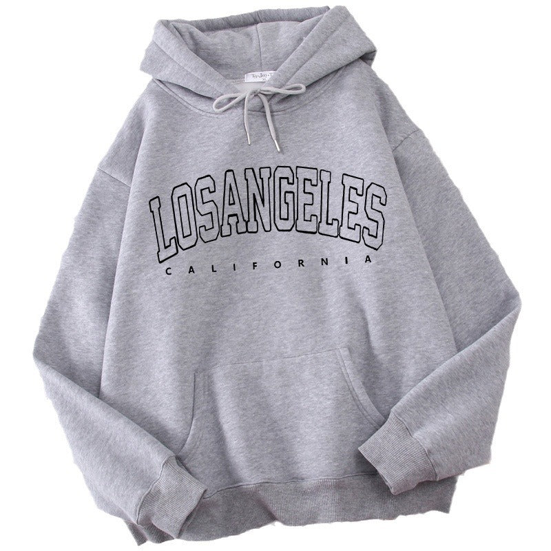 Women's hoodie with modern Los Angeles print and loose fit Lisslune
