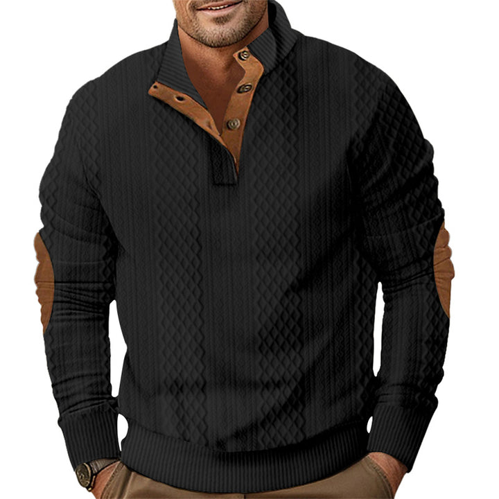 Men's stylish knit sweater with modern button design and textured fabric Lisslune