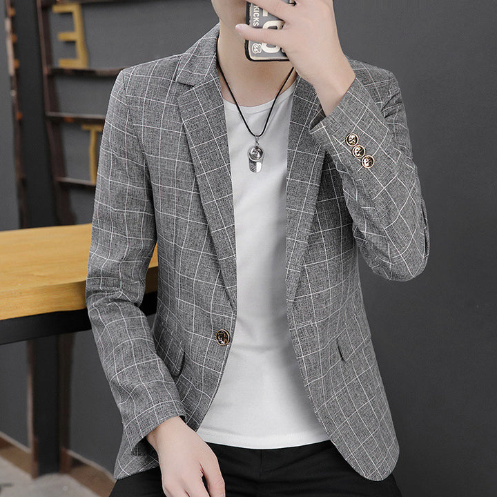 Men's stylish blazer with checked pattern Lisslune