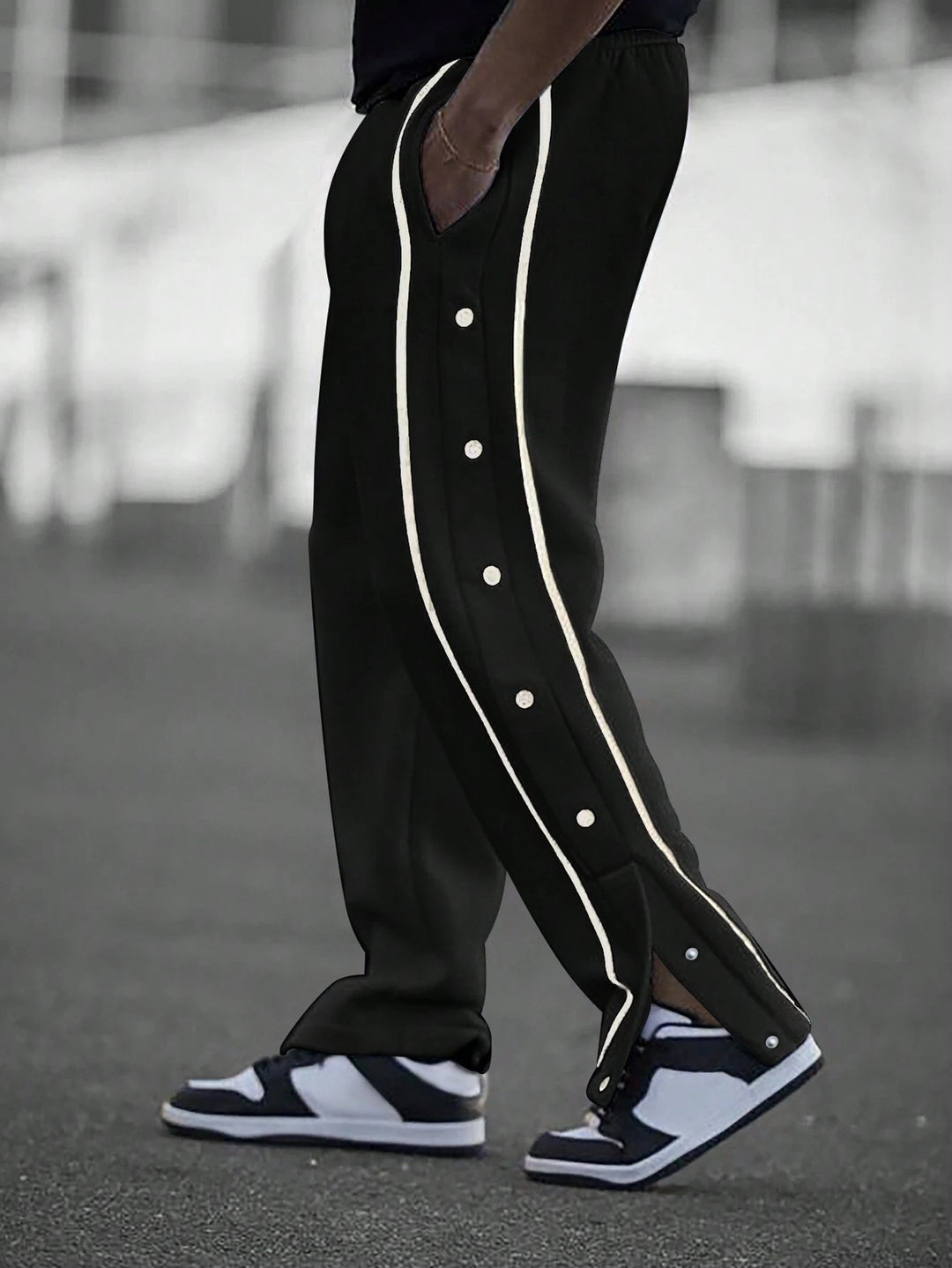 Men's Casual Sports Pants with Side Snap Buttons Lisslune
