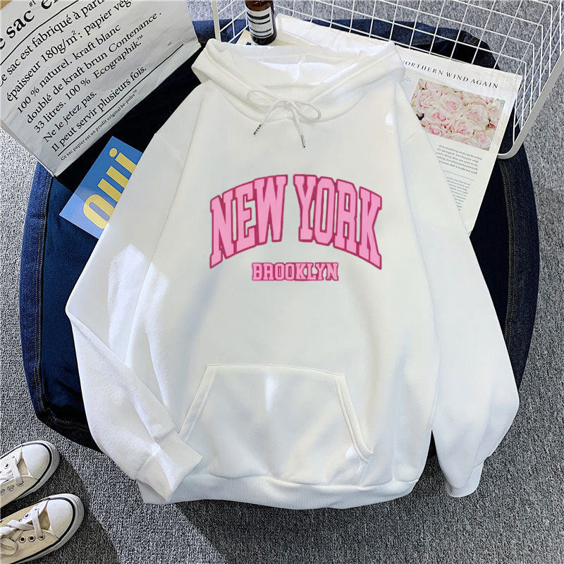 Women's hoodie with trendy New York Brooklyn print Lisslune