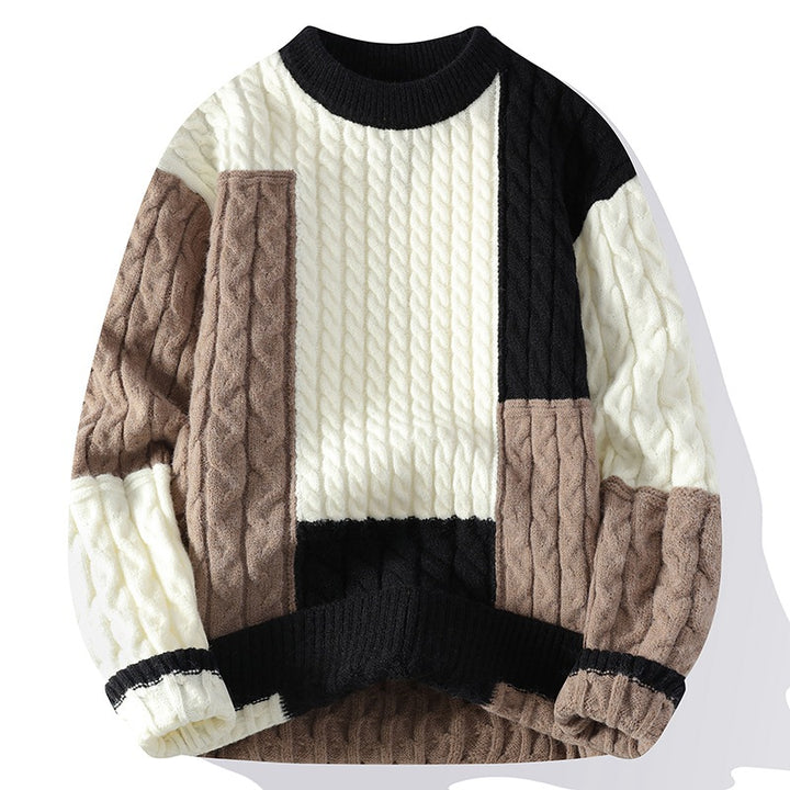 Men's fashionable sweater in cable knit design Lisslune