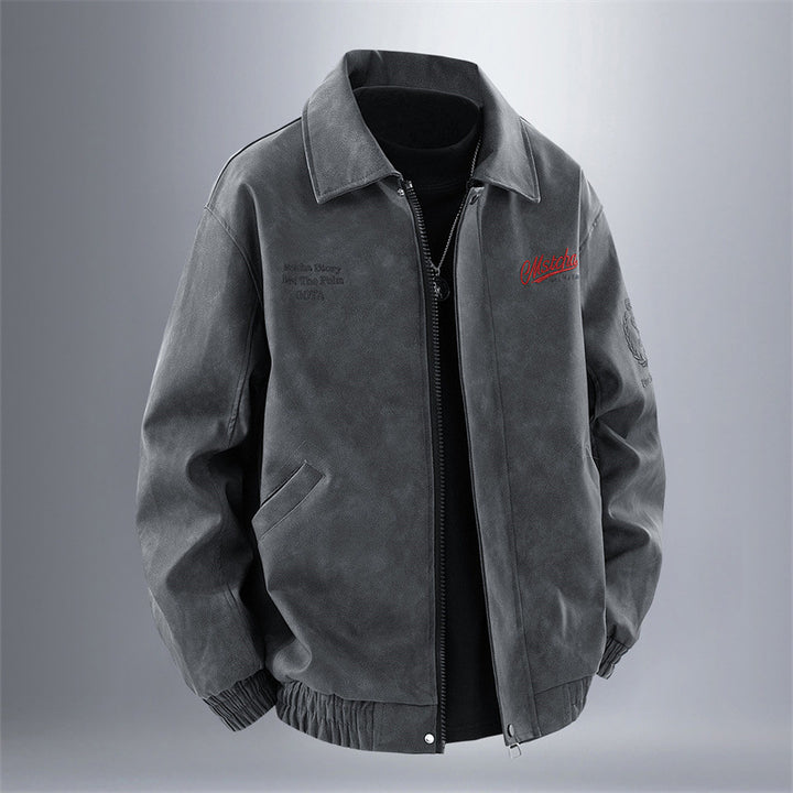 Men's Casual Transitional Jacket with Practical Zipper and Elastic Waistband Lisslune