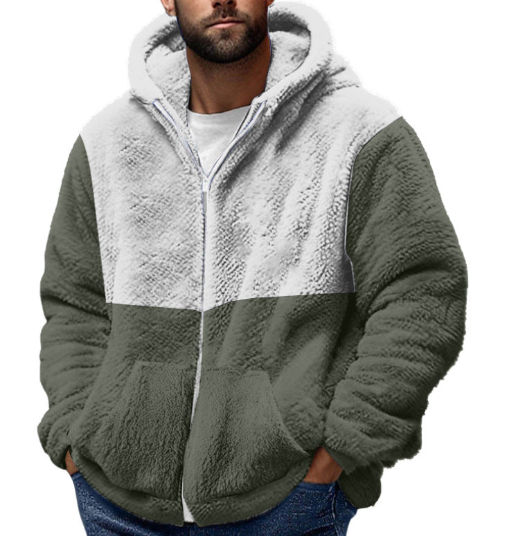 Men's cozy fleece jacket with practical pockets and high collar Lisslune