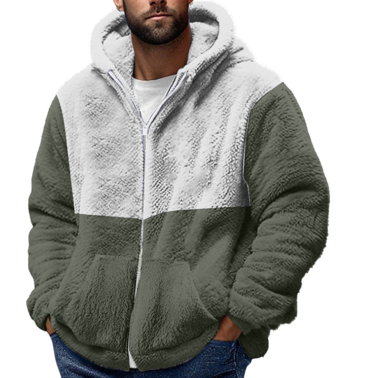 Men's cozy fleece jacket with practical pockets and high collar Lisslune