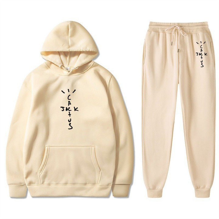 Ladies Hoodie and Jogging Pants Set with Creative Lettering Lisslune