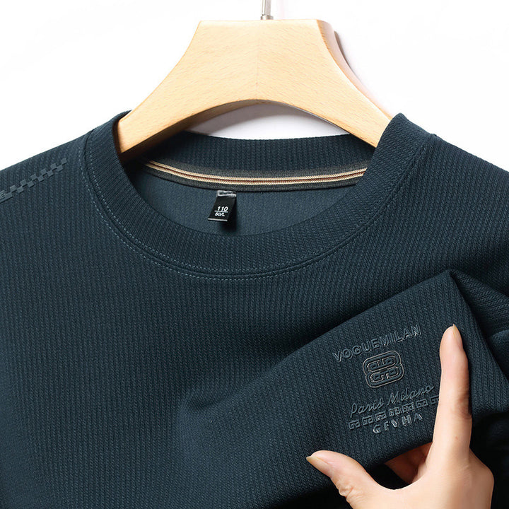 Men's Stylish Long Sleeve Sweater with Structured Rib Design Lisslune