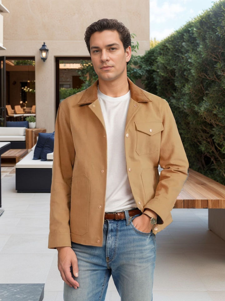 Men's suede jacket with stylish design and practical pockets Lisslune