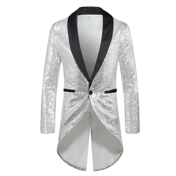 Men's Glittering Suit Blazer with Elegant Shawl Collar Lisslune