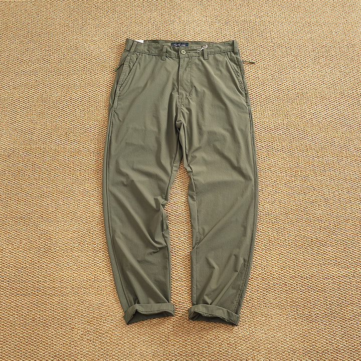 Men's Chino Pants with Elastic Waistband and Practical Side Pockets Lisslune