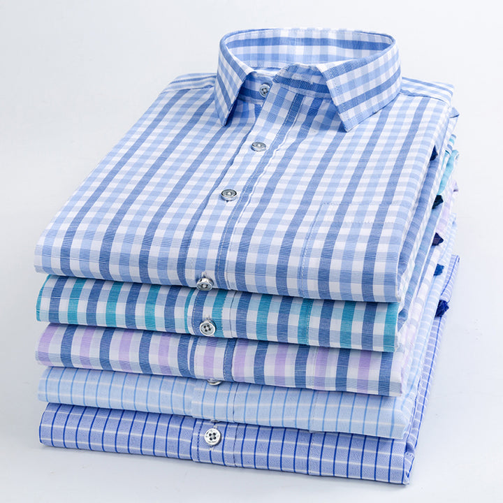 Men's Checked Shirt with Classic Cut and Modern Accents Lisslune