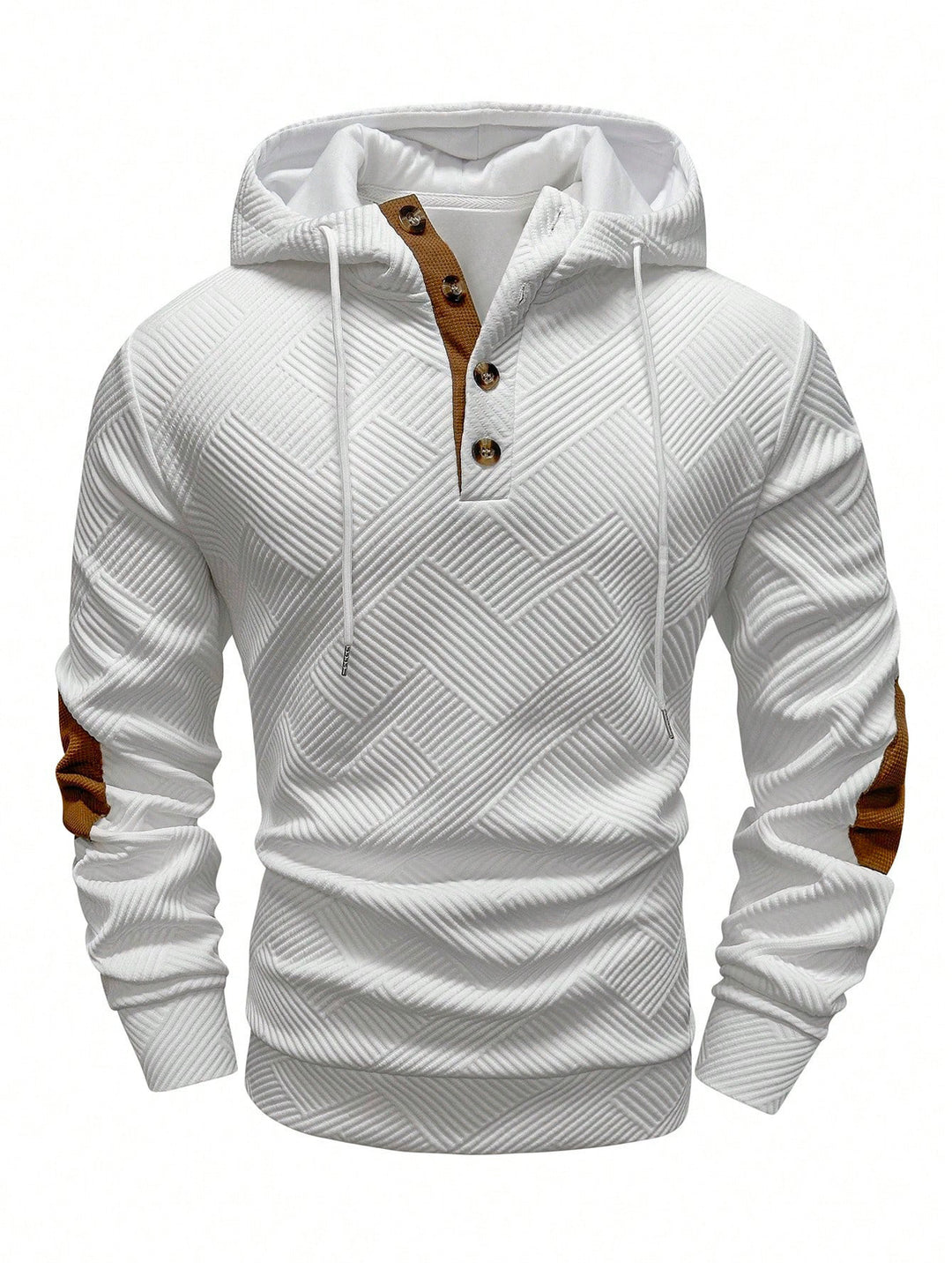 Men's sporty hooded sweatshirt with unique structural design and fashionable accents Lisslune