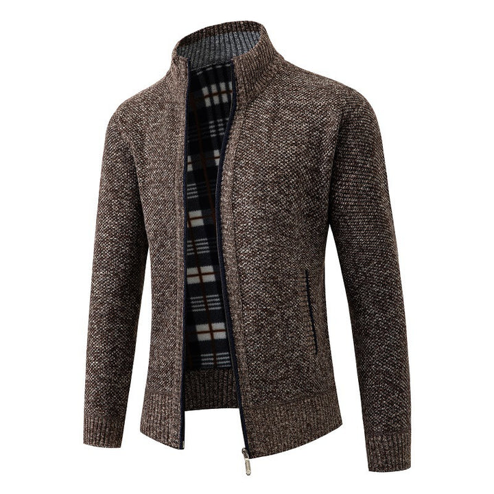 Men's fashionable cardigan with innovative texture and warm lining Lisslune