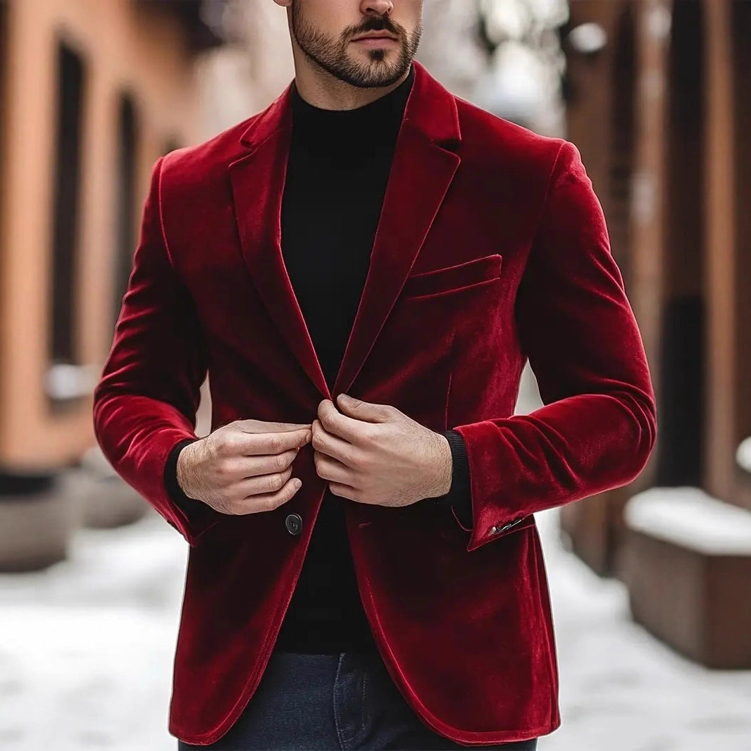 Men's elegant velvet blazer with modern cut Lisslune