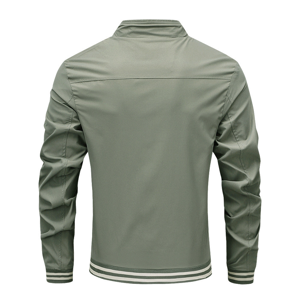 Men's sporty transitional jacket with striped collar Lisslune