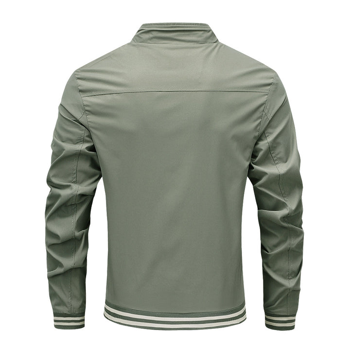 Men's sporty transitional jacket with striped collar Lisslune
