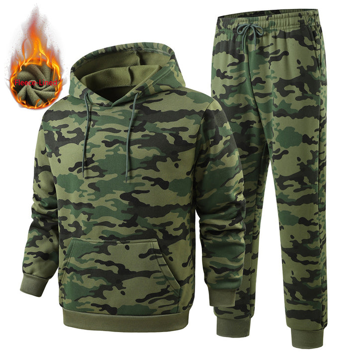 Men's Fleece-Lined Camouflage Tracksuit Lisslune