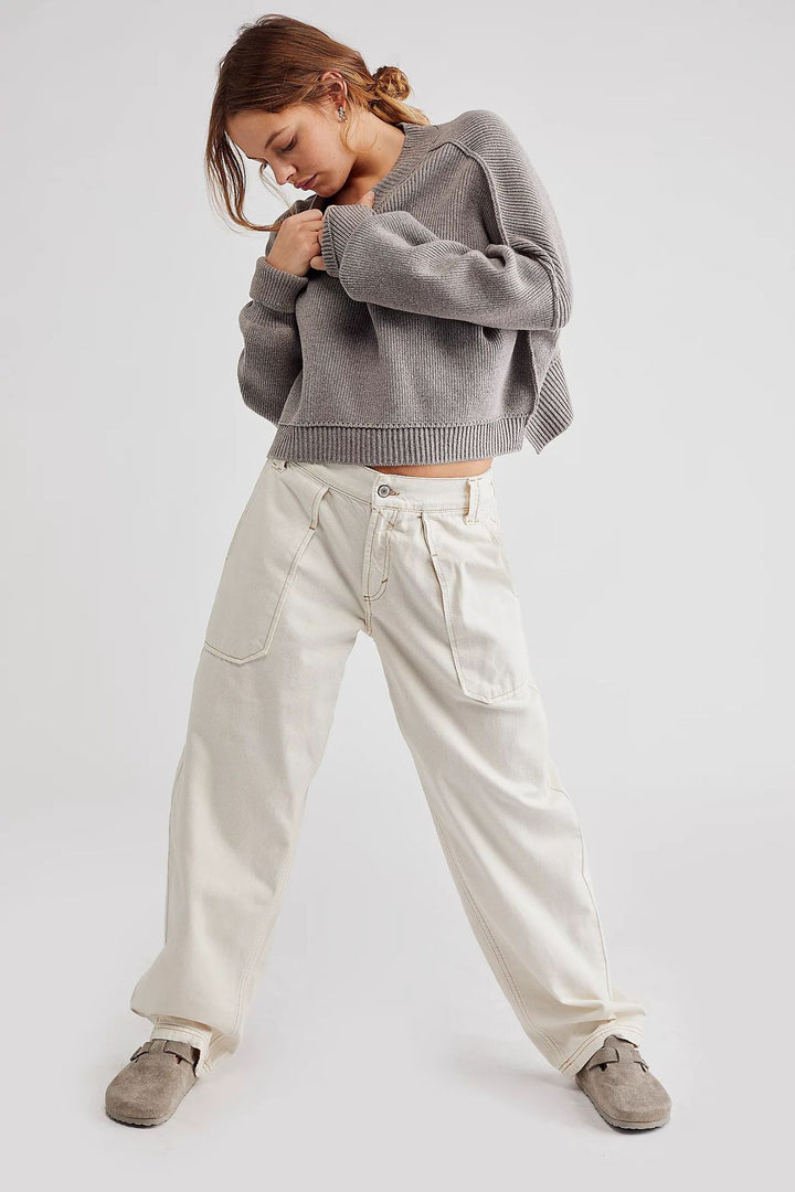 Damen weite Cargo-Jeans mit einzigartigen Taschen und lässigem Schnitt Lisslune