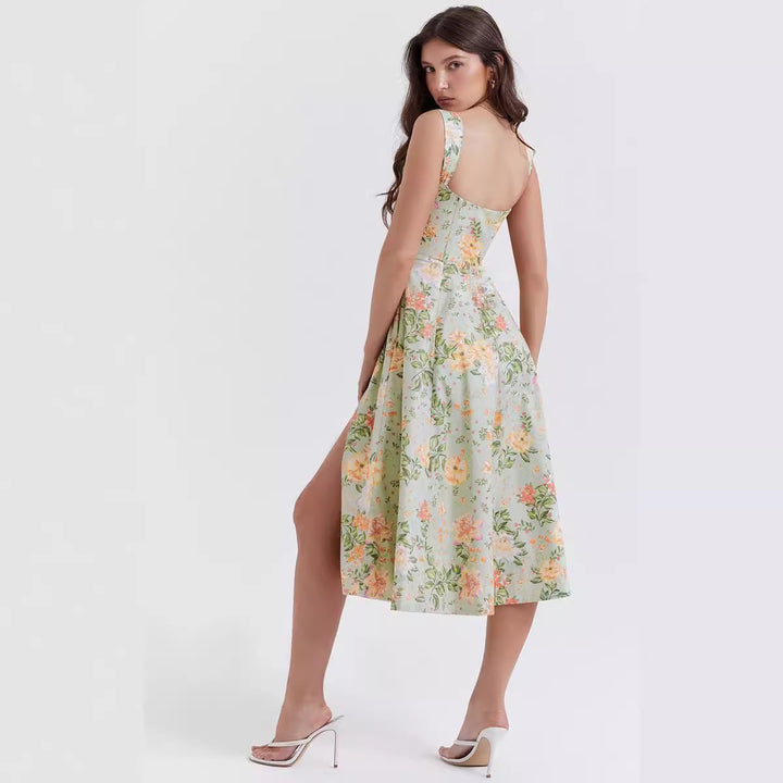 Women's maxi dress with off-shoulder design and floral pattern Lisslune