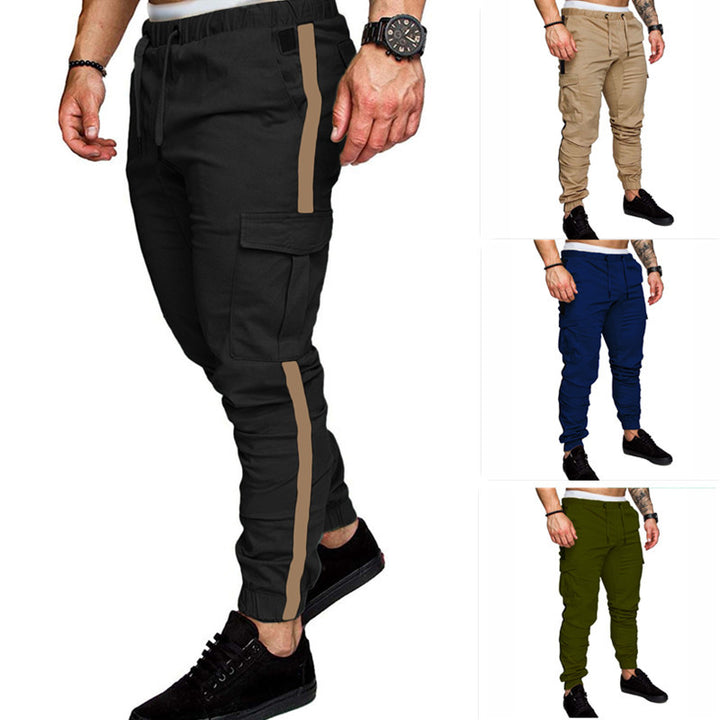 Men's Cargo Jogging Pants with Elastic Waistband and Practical Pockets Lisslune