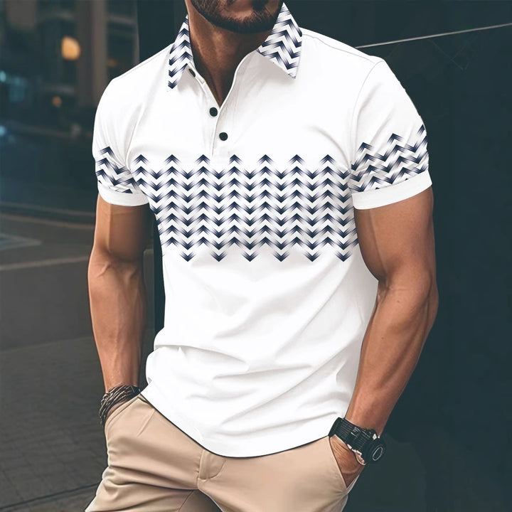 Men's polo shirt with modern patterned details Lisslune