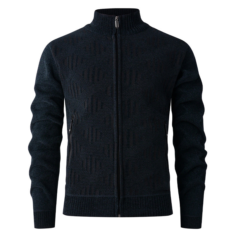 Men's cardigan with textured pattern and high collar Lisslune