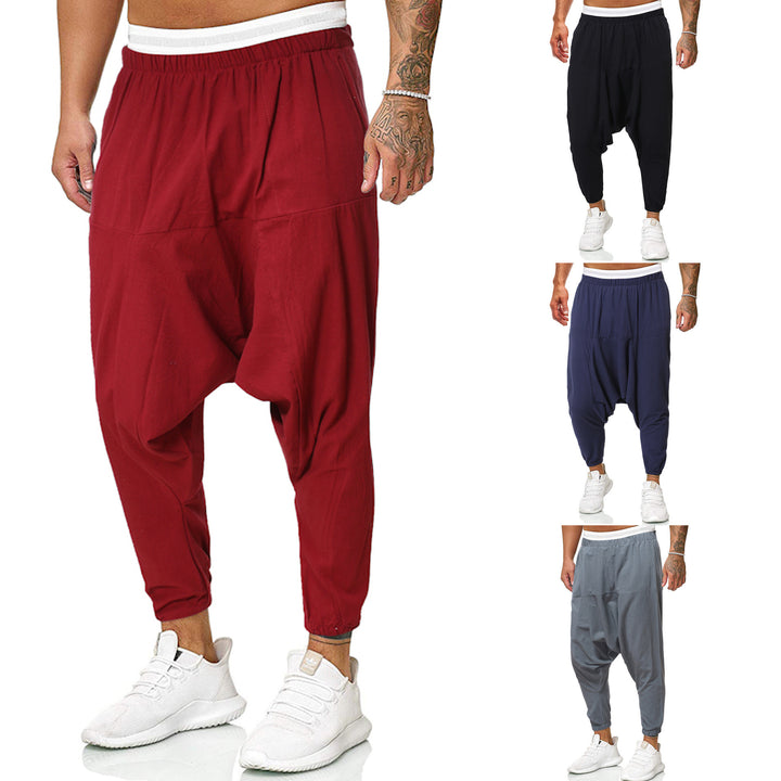 Men's casual and comfortable harem pants made of breathable cotton material Lisslune