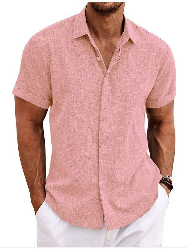 Men's Short-Sleeve Shirt with High-Quality Texture and Modern Cut Lisslune