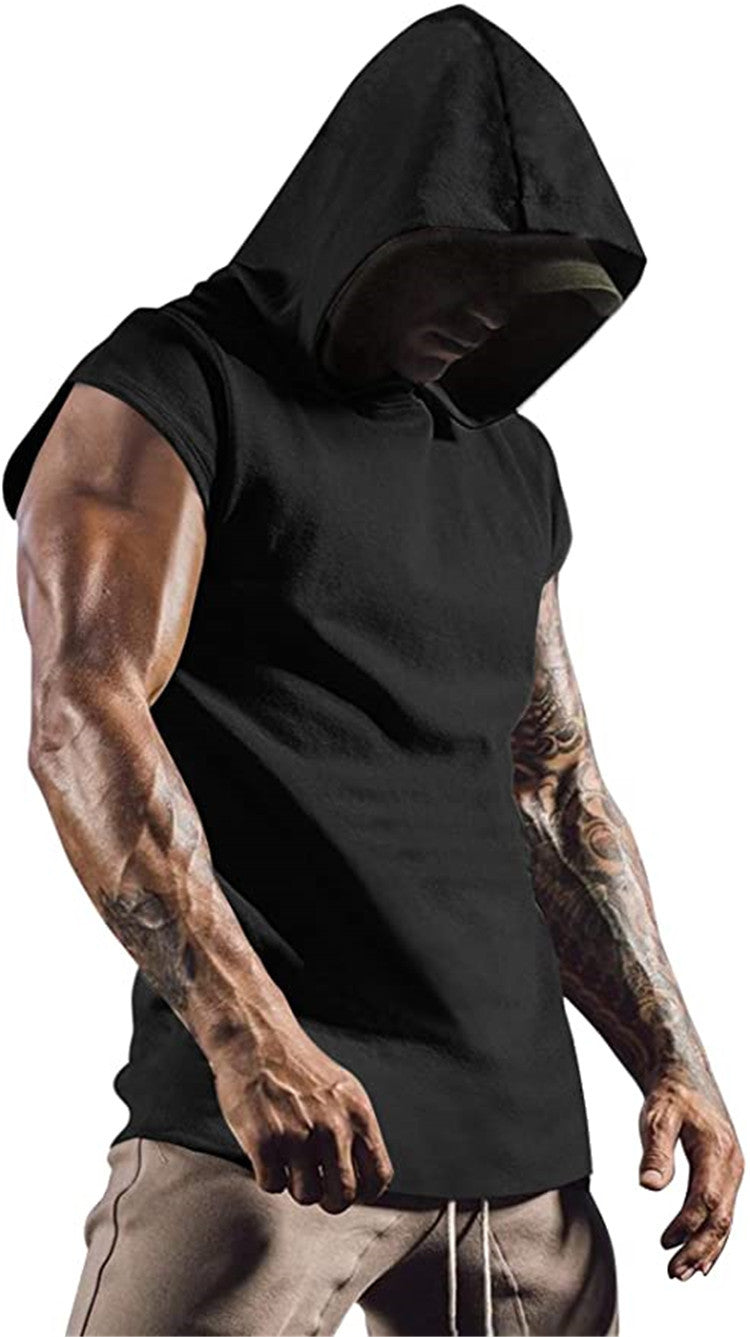 Men's Sporty Muscle Shirt with Hood Lisslune