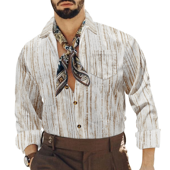Men's casual shirt with trendy pattern and practical chest pocket Lisslune