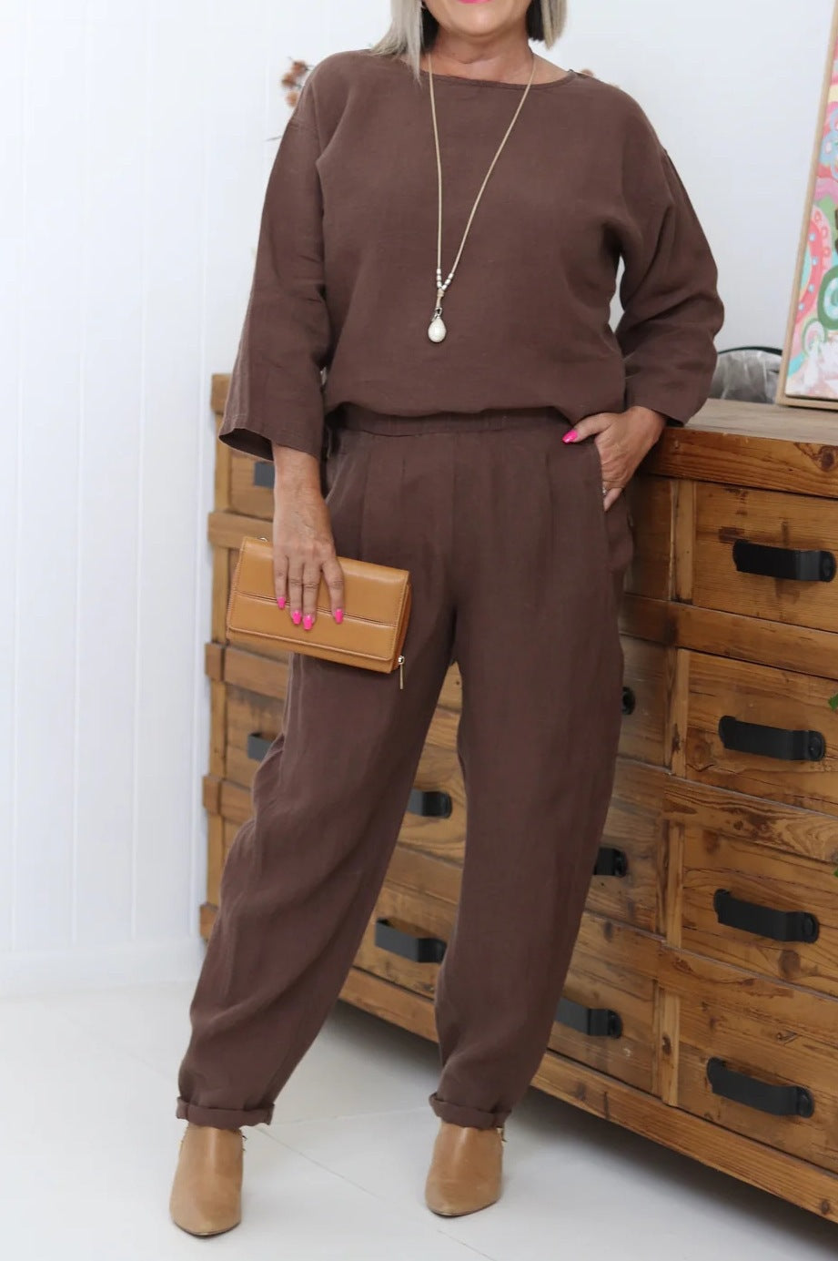 Women's Casual Linen Set with Loose-Fitting Top and Comfortable Pants Lisslune