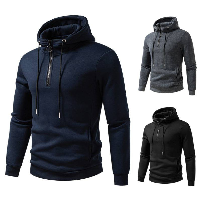 Men's hooded sweatshirt with half-length zipper and modern cut Lisslune