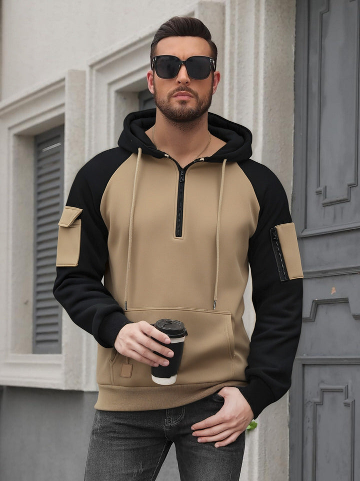 Men's Fashion Hoodie with Practical Zipper Details and Sporty Cut Lisslune