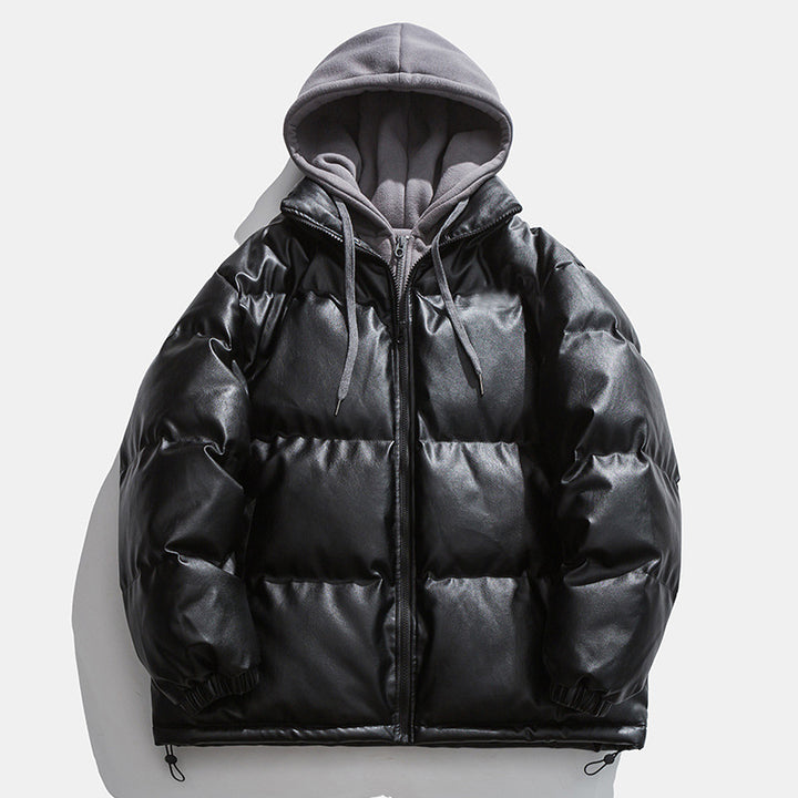 Men's high-quality quilted down jacket with detachable hood Lisslune
