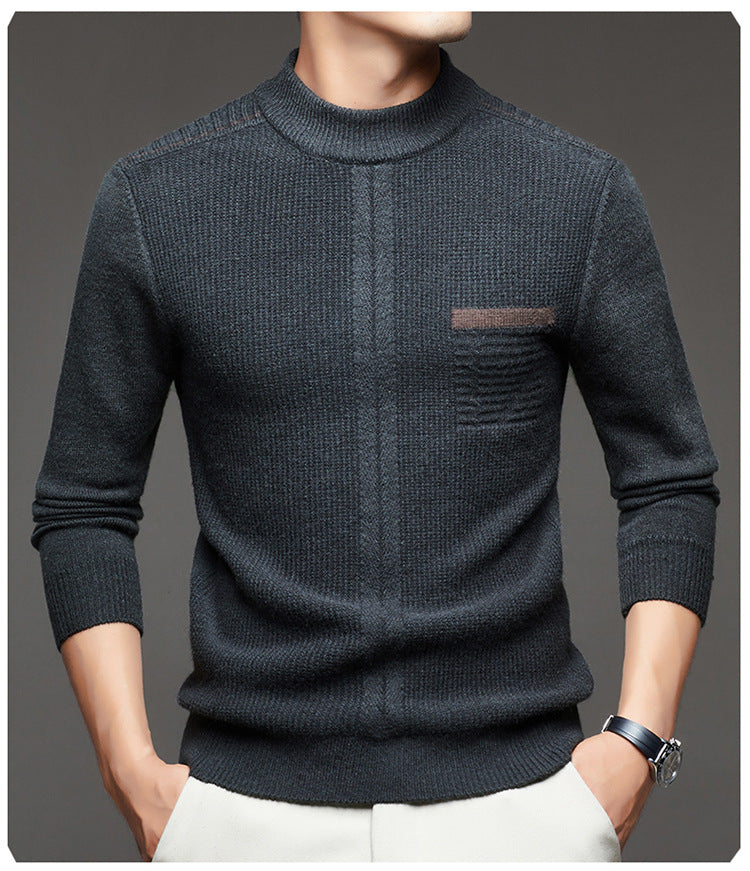 Men's timeless fine knit sweater with structured design Lisslune
