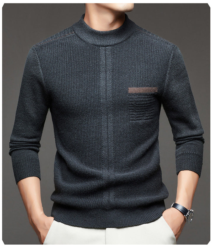 Men's timeless fine knit sweater with structured design Lisslune