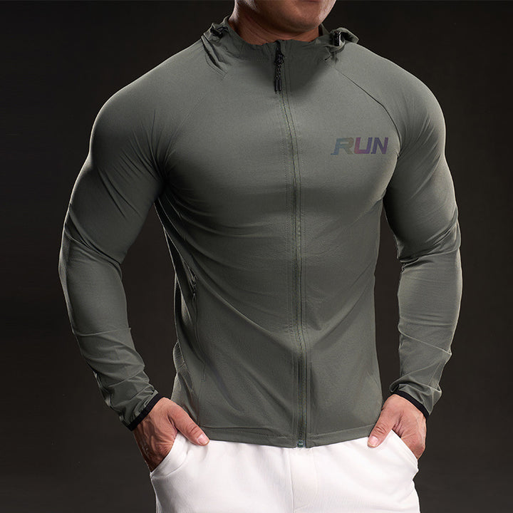 Men's Training Jacket with Breathable Properties and High Collar Lisslune
