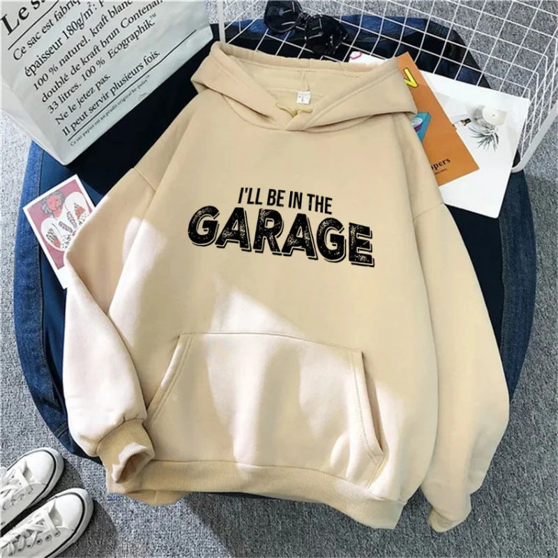 Womens Hoodie with Creative Garage Motif Lisslune