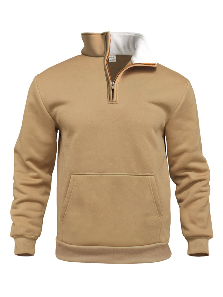 Men's sporty sweatshirt with innovative collar and practical kangaroo pocket Lisslune