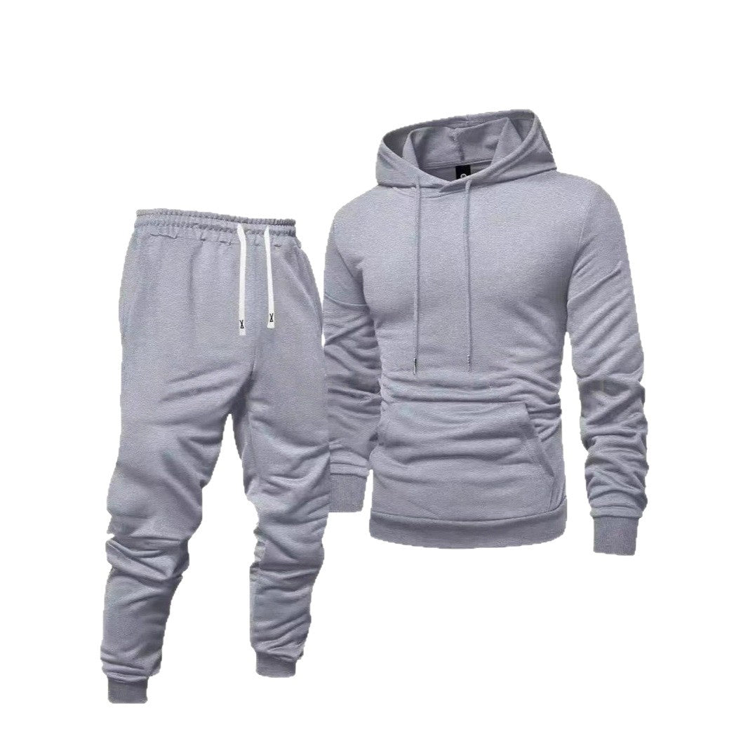 Men's Sporty Sweat Set with Elastic Waistband and Practical Pockets Lisslune