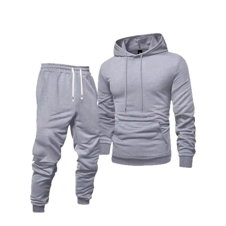 Men's Sporty Sweat Set with Elastic Waistband and Practical Pockets Lisslune