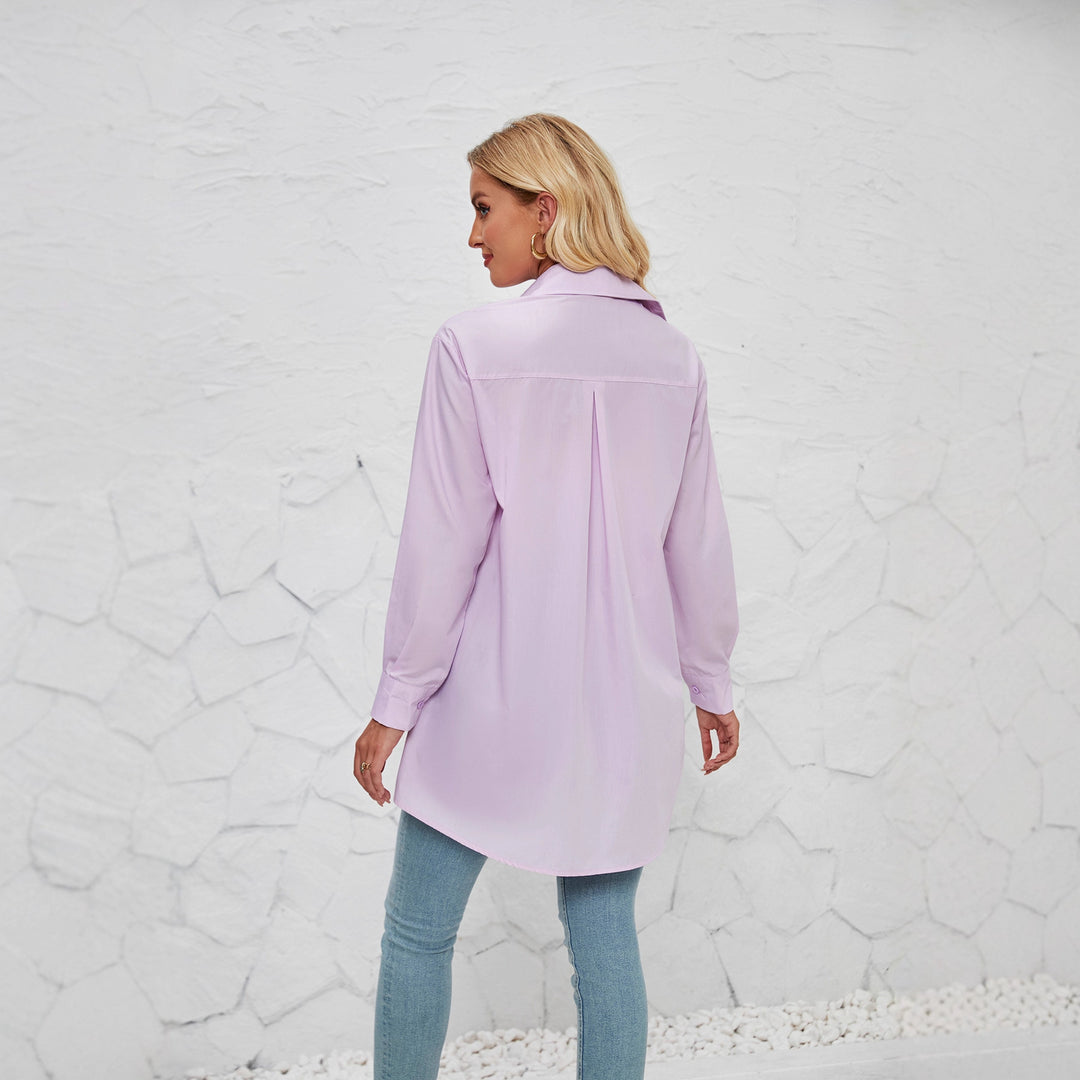 Women's shirt blouse with an elegant oversized cut and classic button details Lisslune