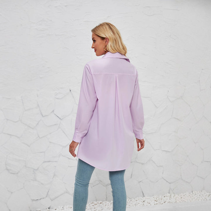 Women's shirt blouse with an elegant oversized cut and classic button details Lisslune