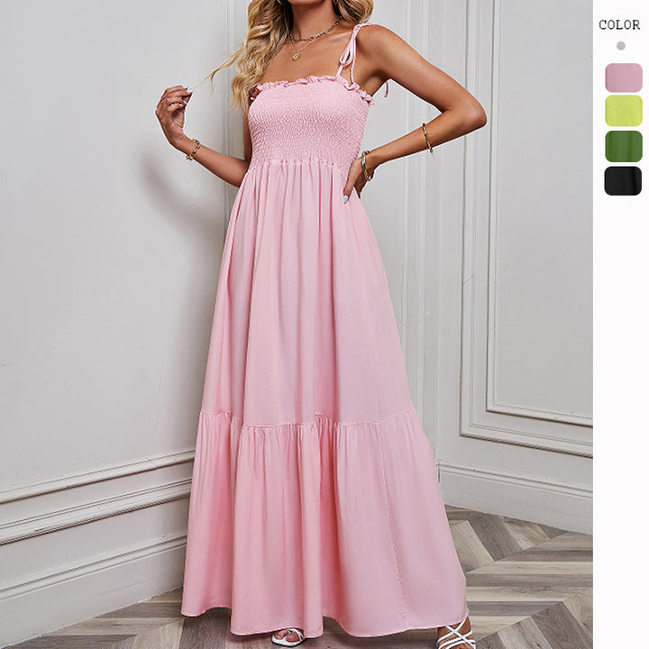 Women's maxi dress with elastic top and voluminous skirt Lisslune