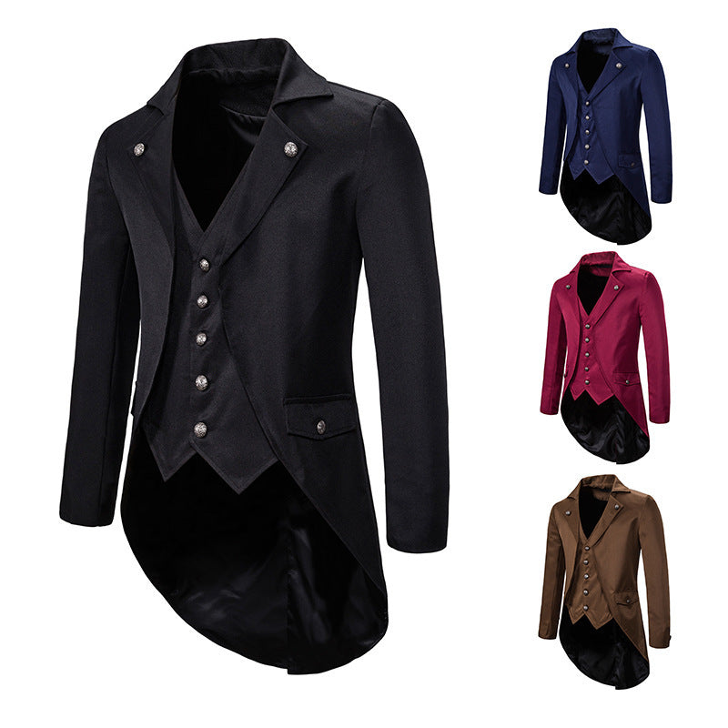 Men's elegant blazer with asymmetrical cut and floral design Lisslune