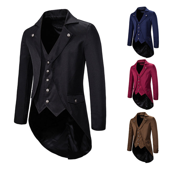 Men's elegant blazer with asymmetrical cut and floral design Lisslune