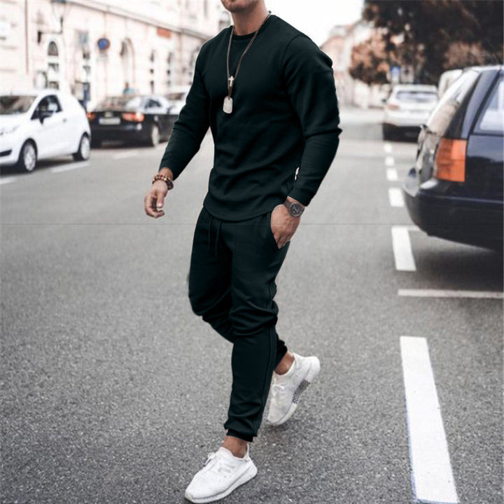 Men's sporty leisure set with long-sleeved outerwear and comfortable joggers Lisslune