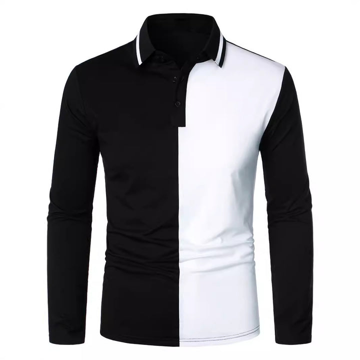 Men's Polo Shirt with Modern Color Block Design Lisslune