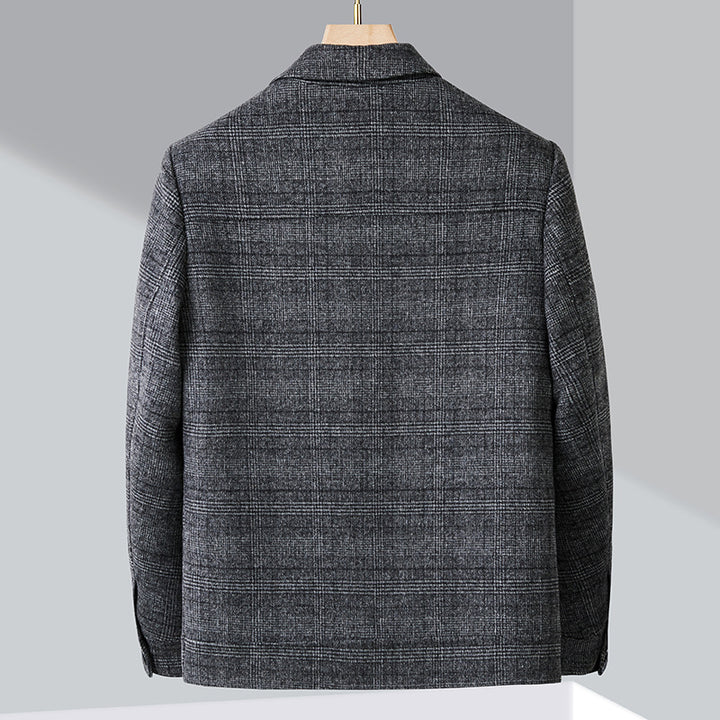 Men's Stylish Jacket with A Chic Check Pattern and Practical Pockets Lisslune