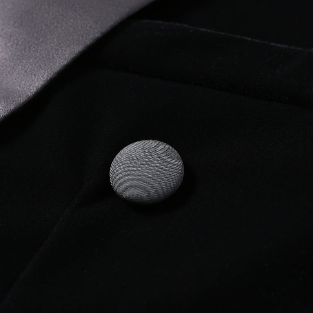 Men's shimmering velvet blazer with satin collar section Lisslune